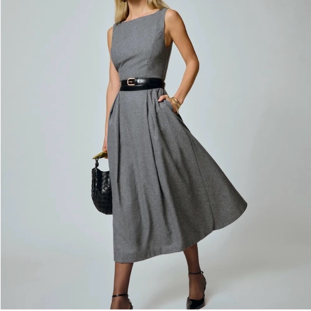 Reformation Gray Midi Dress